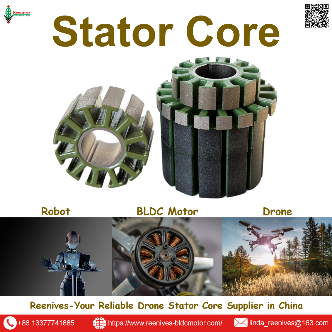 Precision dual stator laminations for UAV, eVTOL & EV motors. 0.20mm epoxy-coated, +58% thrust increase, redundant architecture. Free samples & global shipping.